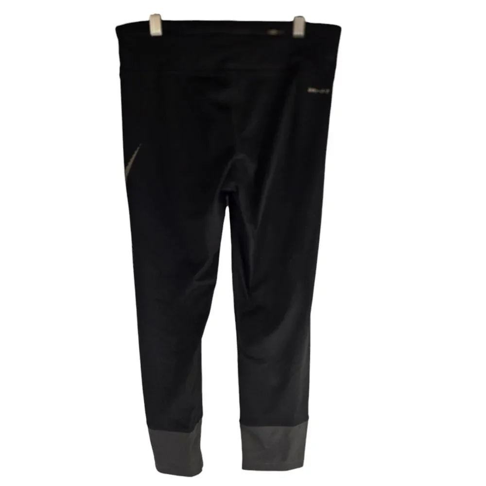 Nike Dri Fit 831663-010‎ Womens Small (28x24) Black Big Swoosh Crop Leggings